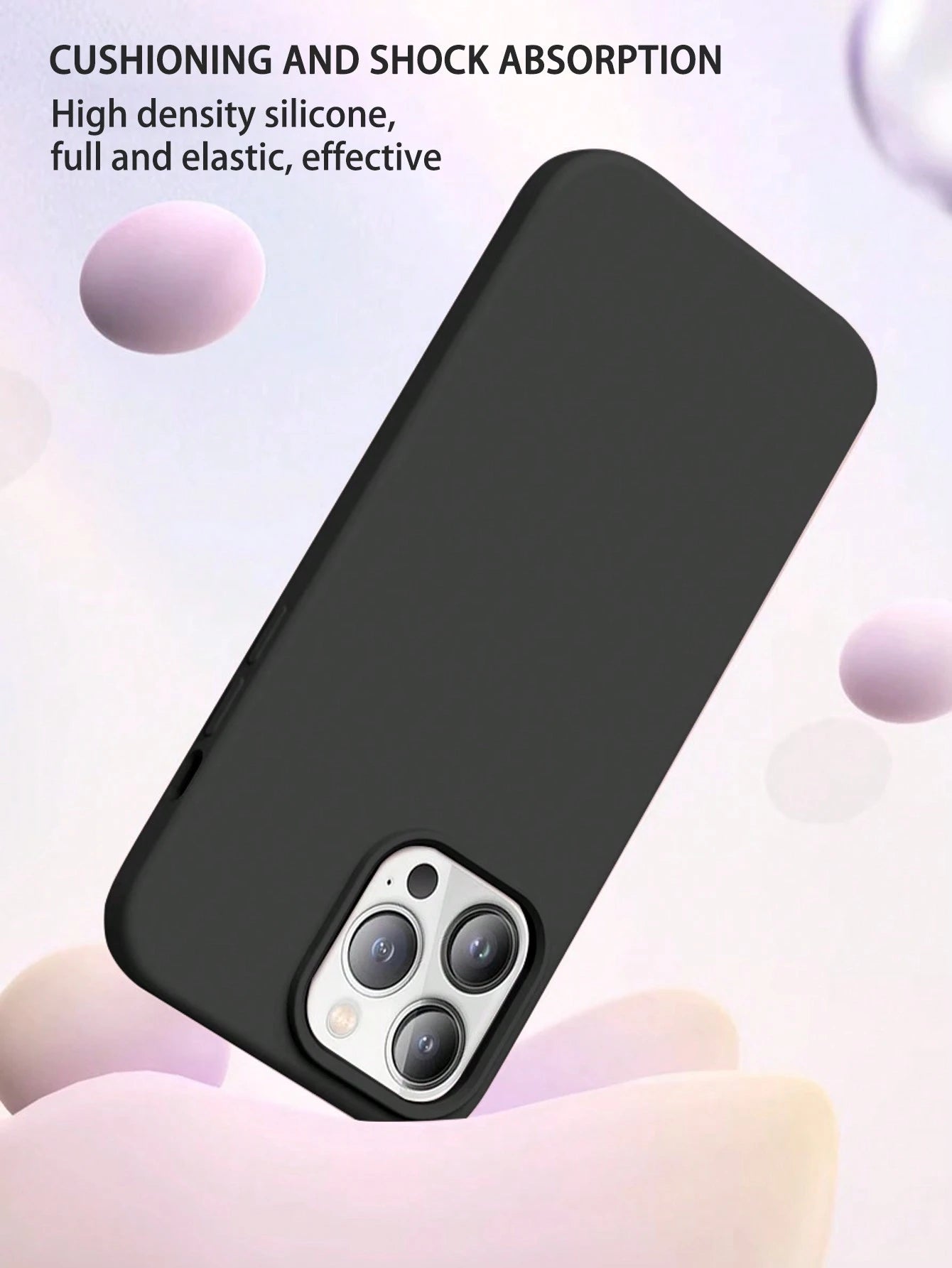 Solid Color Material Silicone Shockproof Luxury Black Silicone Liquid Silicone Shockproof 1PC Luxury Liquid Silicone Shockproof Premium Durable Case Compatible With Apple Compatible With IPhone 16 14