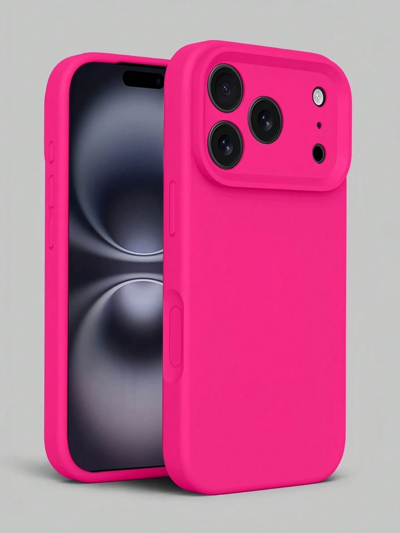 Solid Pink Liquid Silicone Case Compatible With IPhone 17 Pro Max, 17 Pro, 17 Air, 17, 16, 15, 14, 13, 12, 11 Pro Max Plus, Soft Touch Shock-Absorbing Protective Cover Spring Easter Gift