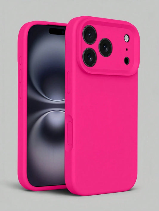 Solid Pink Liquid Silicone Case Compatible With IPhone 17 Pro Max, 17 Pro, 17 Air, 17, 16, 15, 14, 13, 12, 11 Pro Max Plus, Soft Touch Shock-Absorbing Protective Cover Spring Easter Gift
