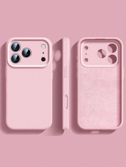 Solid Pink Liquid Silicone Case Compatible With IPhone 17 Pro Max, 17 Pro, 17 Air, 17, 16, 15, 14, 13, 12, 11 Pro Max Plus, Soft Touch Shock-Absorbing Protective Cover Spring Easter Gift