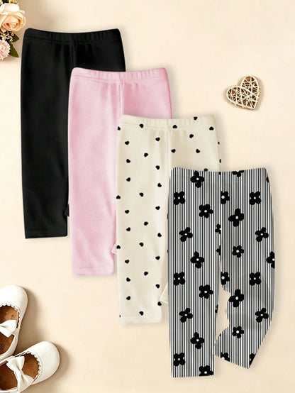 Souflis Souflis [Random 4pcs Sent]Spring/Summer Series, Dopamine Cream Spring/Summer Color Palette, Bohemian Style Floral, Daisy, Plant, Bow Pattern