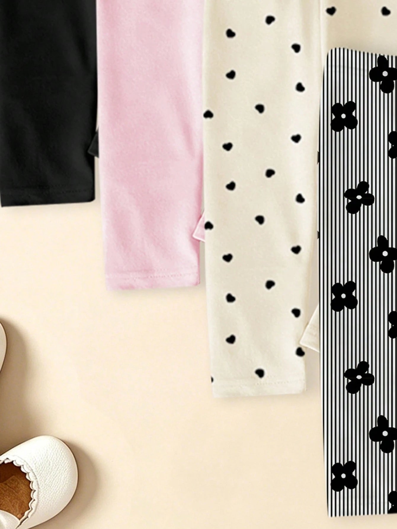 Souflis Souflis [Random 4pcs Sent]Spring/Summer Series, Dopamine Cream Spring/Summer Color Palette, Bohemian Style Floral, Daisy, Plant, Bow Pattern