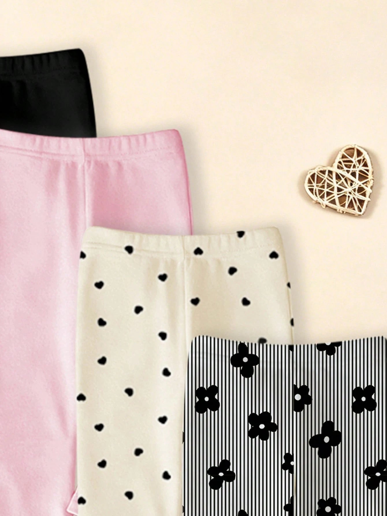 Souflis Souflis [Random 4pcs Sent]Spring/Summer Series, Dopamine Cream Spring/Summer Color Palette, Bohemian Style Floral, Daisy, Plant, Bow Pattern