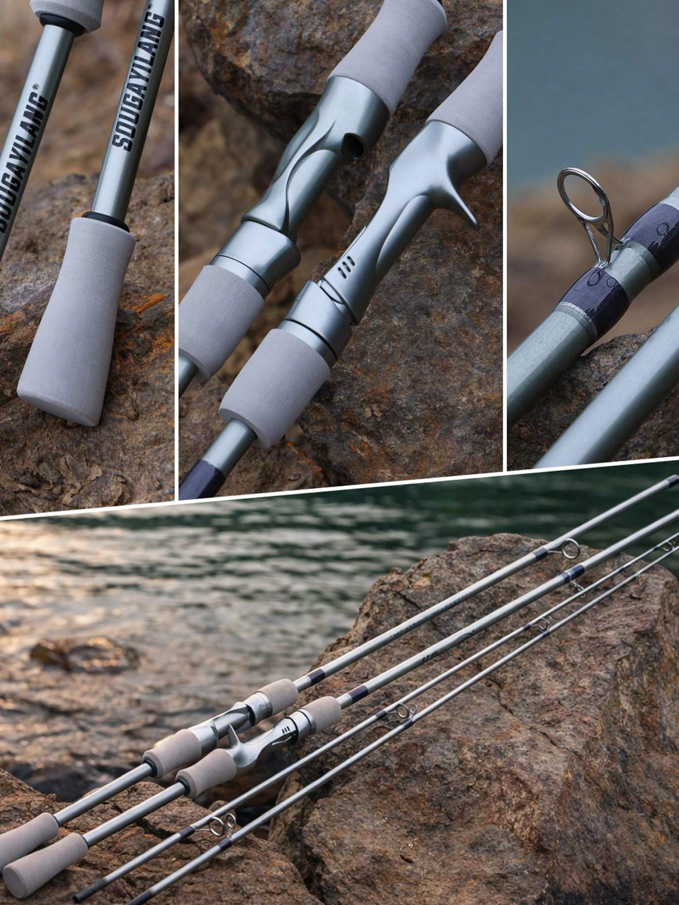 SOUGAYILANG 1.8m/5.9ft Ultralight Fishing Rod- Suitable For Freshwater And Saltwater Fishing Beginners, With EVA Handle And Ceramic Guides