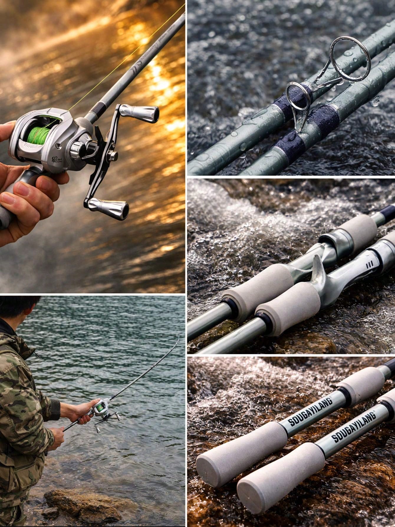 SOUGAYILANG 1.8m/5.9ft Ultralight Fishing Rod- Suitable For Freshwater And Saltwater Fishing Beginners, With EVA Handle And Ceramic Guides