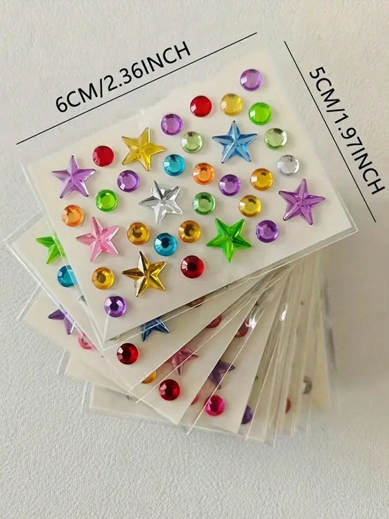 Sparkling Gem Stickers- Self-Adhesive Acrylic Gem Heart Stickers For Valentine's Day, Face Gems, Glitter DIY Cosmetics, Music Festival Crafts, Etc. Glittering Rhinestones For DIY Crafts, High-Quality