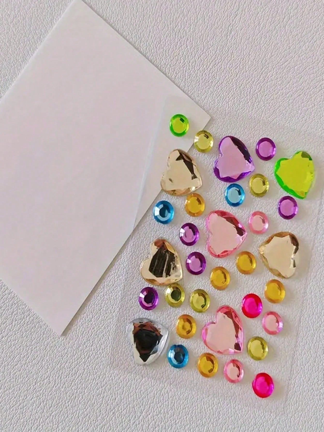 Sparkling Gem Stickers- Self-Adhesive Acrylic Gem Heart Stickers For Valentine's Day, Face Gems, Glitter DIY Cosmetics, Music Festival Crafts, Etc. Glittering Rhinestones For DIY Crafts, High-Quality