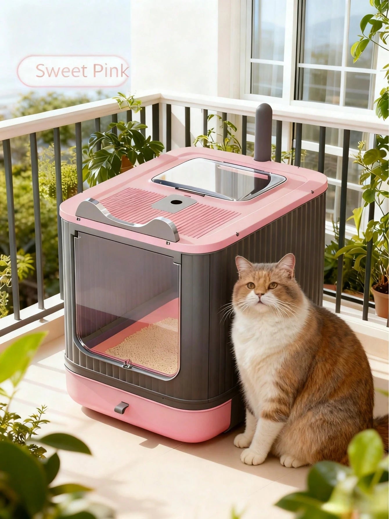 Spirit Cat Litter Box Comes In An Extra-Large Size, Featuring A Front-Loading Drawer Design And A Top Cover,Which Can Effectively Prevent Litter Splashing And Odor Diffusion For A Long Time. It Is Als