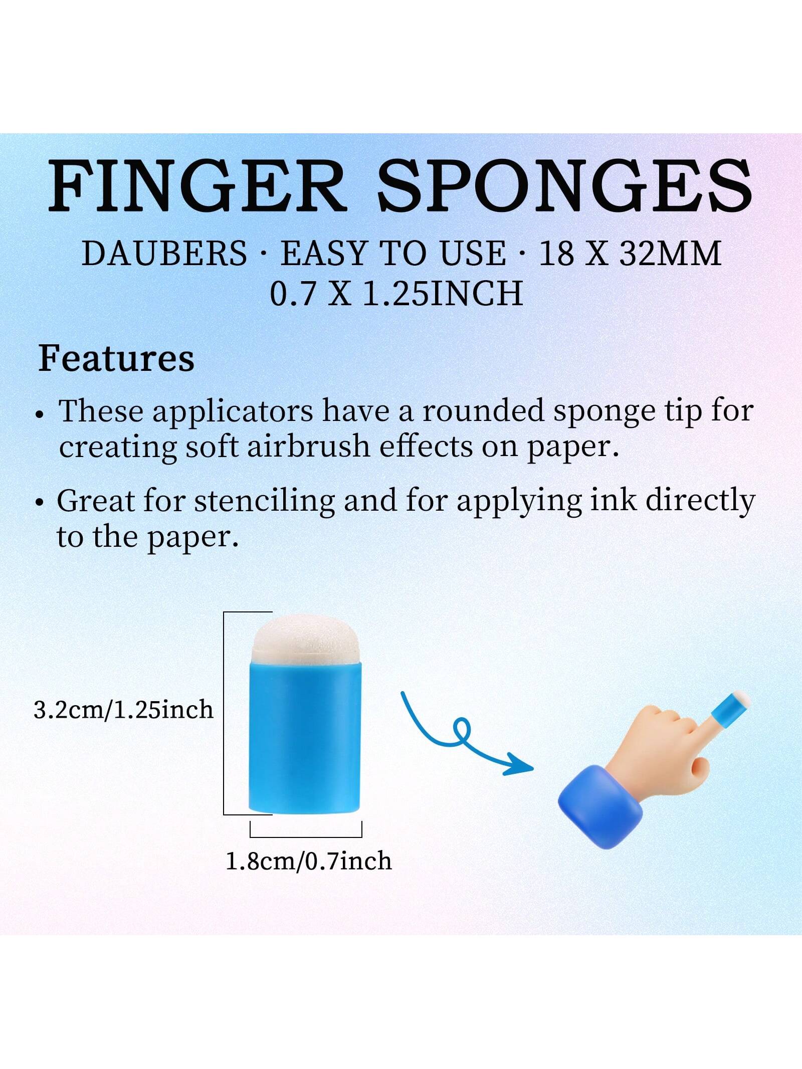 Sponge Daubers For Crafting- Perfect For Use With A Variety Of Coloring Mediums Such As Ink, Paint, Glue & More- Fits Over The Finger And Makes Blending Accuracy Easier Back To School,Back To School