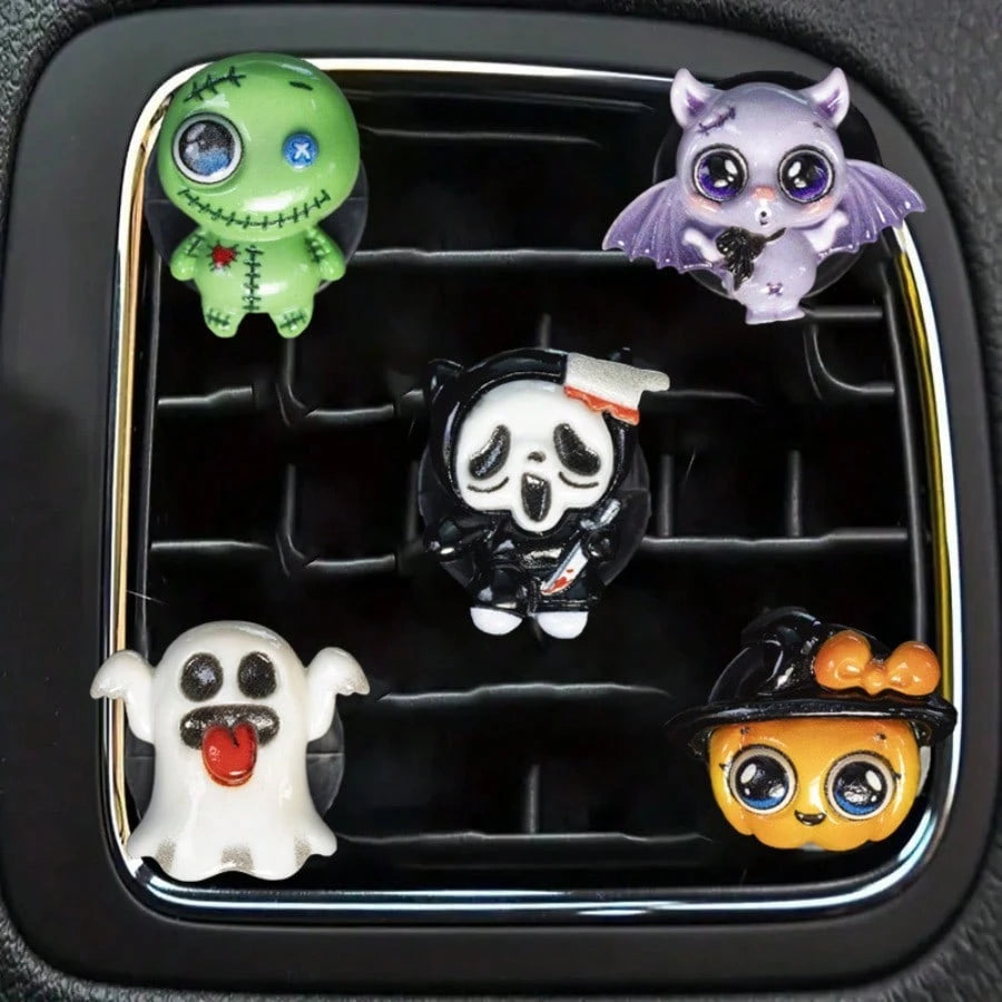 Spooky Halloween Ghost Skull Car Air Freshener Vent Clip, Aromatherapy Accessory
