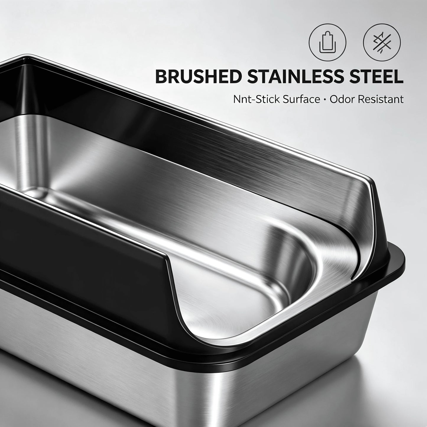Stainless Steel Cat Litter Box With Anti-Splash Rim, High Side Open Top Metal Litter Pan With Foot Grate, Leak-Proof Easy Clean Cat Toilet For Indoor Kittens Adult Cats