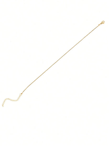 Stainless Steel Flat Chain Ladies' Anklet Thin Simple Exquisite Small Chain Details, Summer Beach Holiday Style Accessories.
