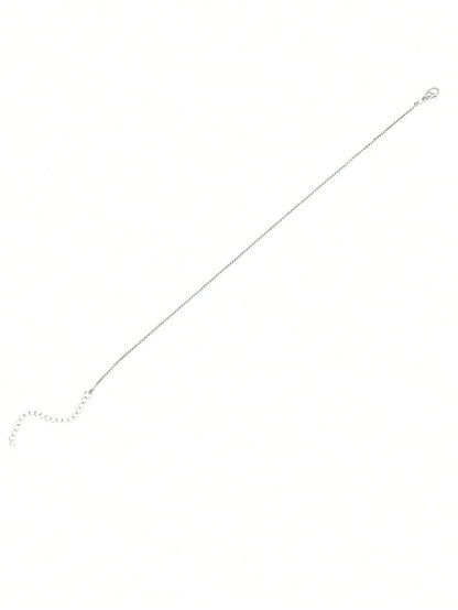 Stainless Steel Flat Chain Ladies' Anklet Thin Simple Exquisite Small Chain Details, Summer Beach Holiday Style Accessories.