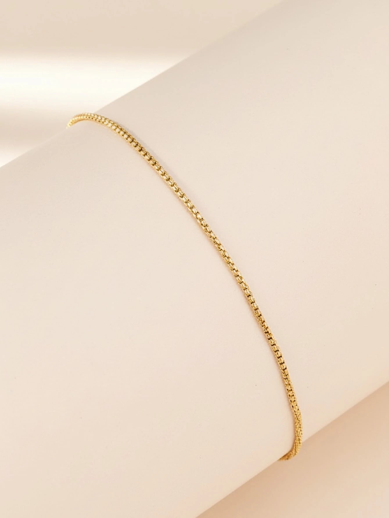 Stainless Steel Flat Chain Ladies' Anklet Thin Simple Exquisite Small Chain Details, Summer Beach Holiday Style Accessories.