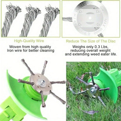 Steel Wire Grass Trimmer Head, Universal And Durable Replacement Blades With Installation Tools, Ideal For Professional Trimming, String Trimmers, And Moss Removal, Garden Cleaning Tool
