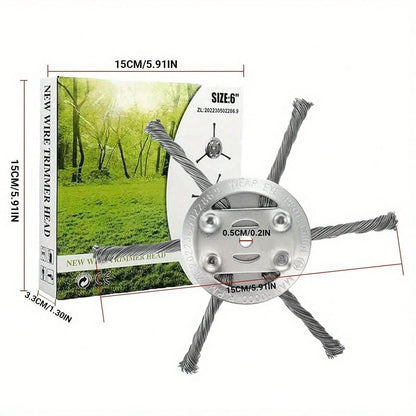 Steel Wire Grass Trimmer Head, Universal And Durable Replacement Blades With Installation Tools, Ideal For Professional Trimming, String Trimmers, And Moss Removal, Garden Cleaning Tool