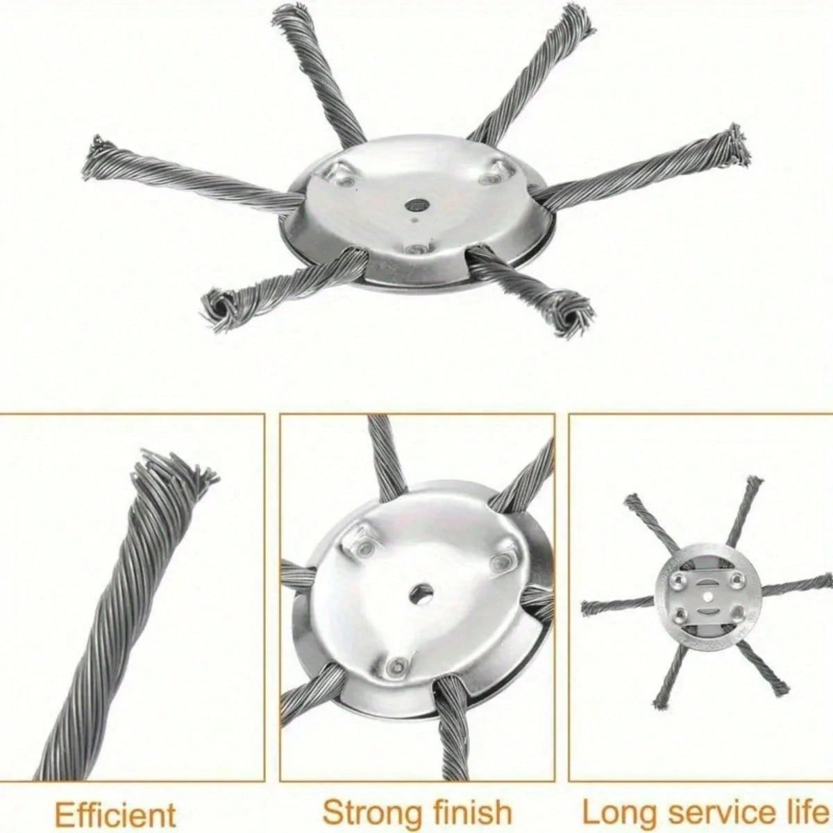 Steel Wire Grass Trimmer Head, Universal And Durable Replacement Blades With Installation Tools, Ideal For Professional Trimming, String Trimmers, And Moss Removal, Garden Cleaning Tool