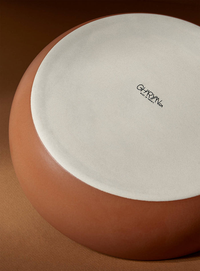Stoneware Shallow Serving Bowl | EWA 60 oz: Matte Terracotta