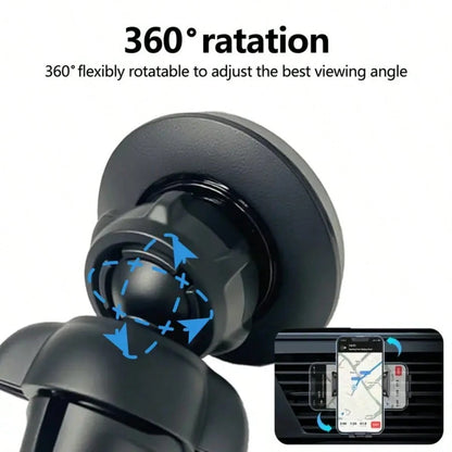 Strong Magnetic Car Phone Holder, 360° Rotating Adjustable Holder, Suitable For Home Mirror Installation- Non-Slip Base, One-Button Operation, Compatible With Air Conditioning Vents, Durable Design