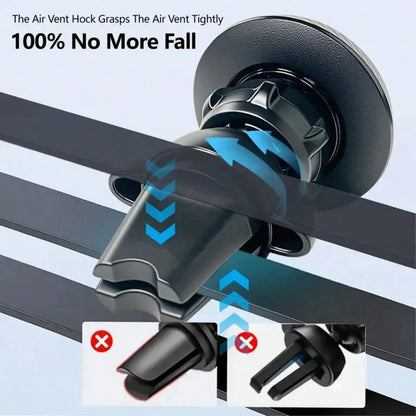 Strong Magnetic Car Phone Holder, 360° Rotating Adjustable Holder, Suitable For Home Mirror Installation- Non-Slip Base, One-Button Operation, Compatible With Air Conditioning Vents, Durable Design