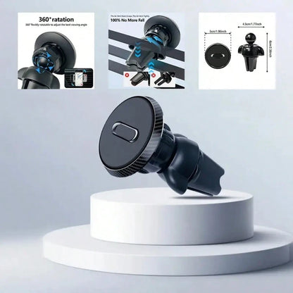 Strong Magnetic Car Phone Holder, 360° Rotating Adjustable Holder, Suitable For Home Mirror Installation- Non-Slip Base, One-Button Operation, Compatible With Air Conditioning Vents, Durable Design