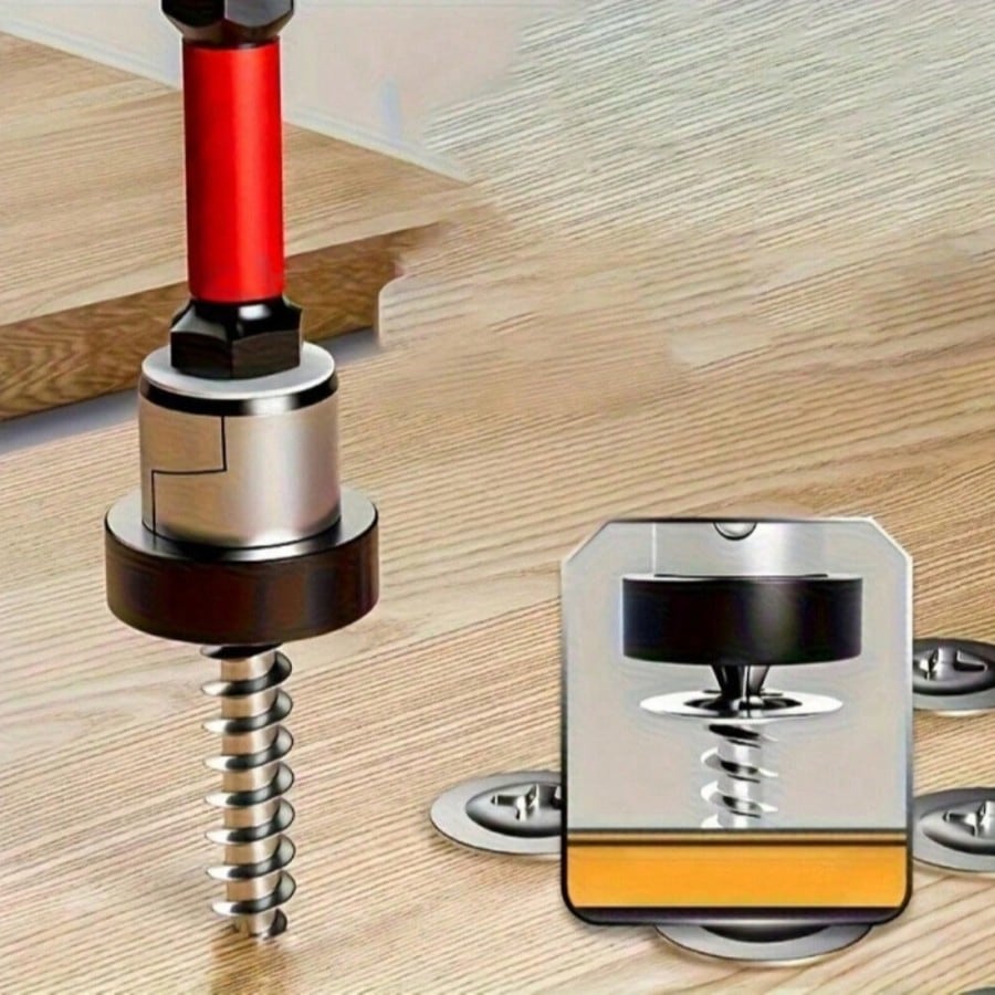 Strong Magnetic Positioning Drill| Anti-Slip Anti-Collision Design, Black Gold Cross Screwdriver Head, Suitable For Ceiling/Woodworking, Waterproof Floor Installation Tool, Suitable For Ceiling Woodw
