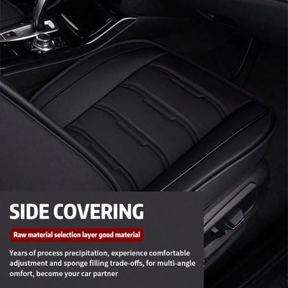 Stylish Black & Red Contrast Faux Leather Red-Stitched 5-Seater Full Coverage Car Seat Covers- Universal Fit Auto Seat Protectors