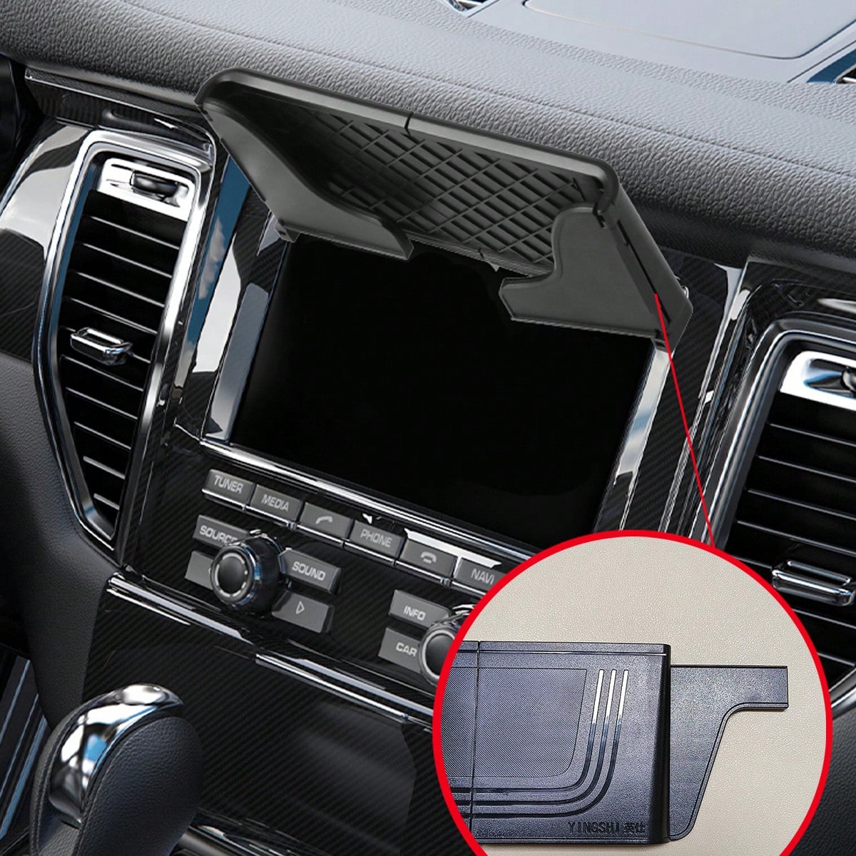 Summer Car GPS Sun Shade, 7-12 Inch Navigation Anti-Glare Cover, Car GPS Navigation Display Screen Cover, Universal Vehicle Driving Interior Accessories