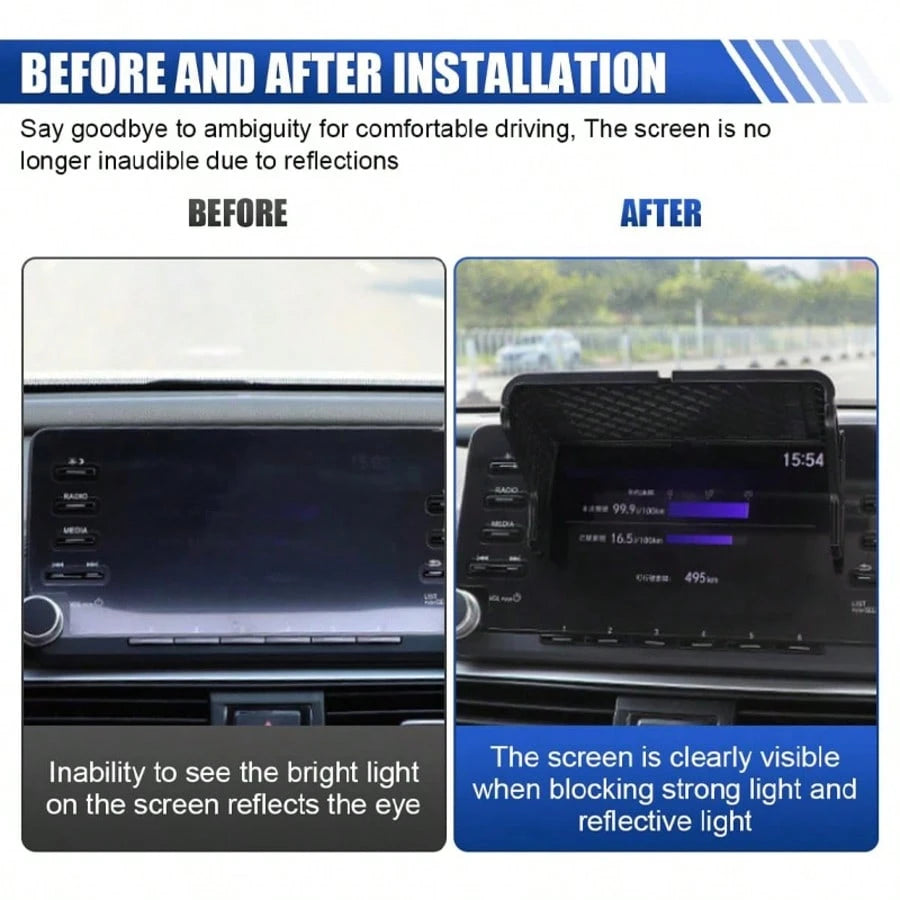 Summer Car GPS Sun Shade, 7-12 Inch Navigation Anti-Glare Cover, Car GPS Navigation Display Screen Cover, Universal Vehicle Driving Interior Accessories