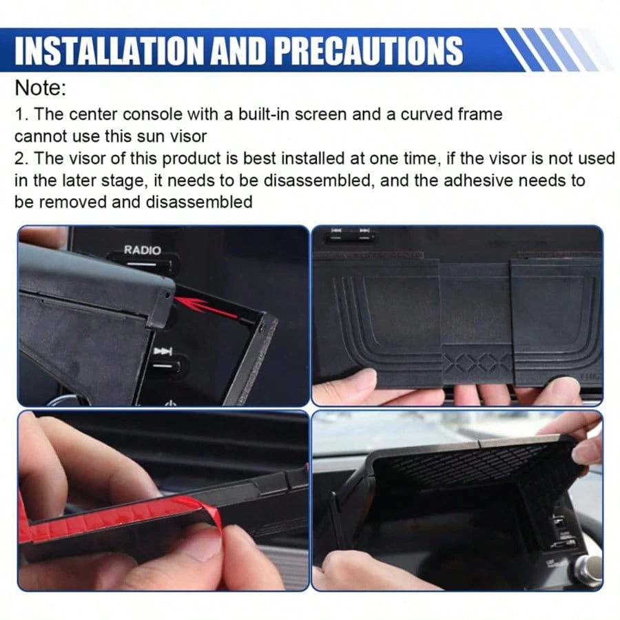 Summer Car GPS Sun Shade, 7-12 Inch Navigation Anti-Glare Cover, Car GPS Navigation Display Screen Cover, Universal Vehicle Driving Interior Accessories