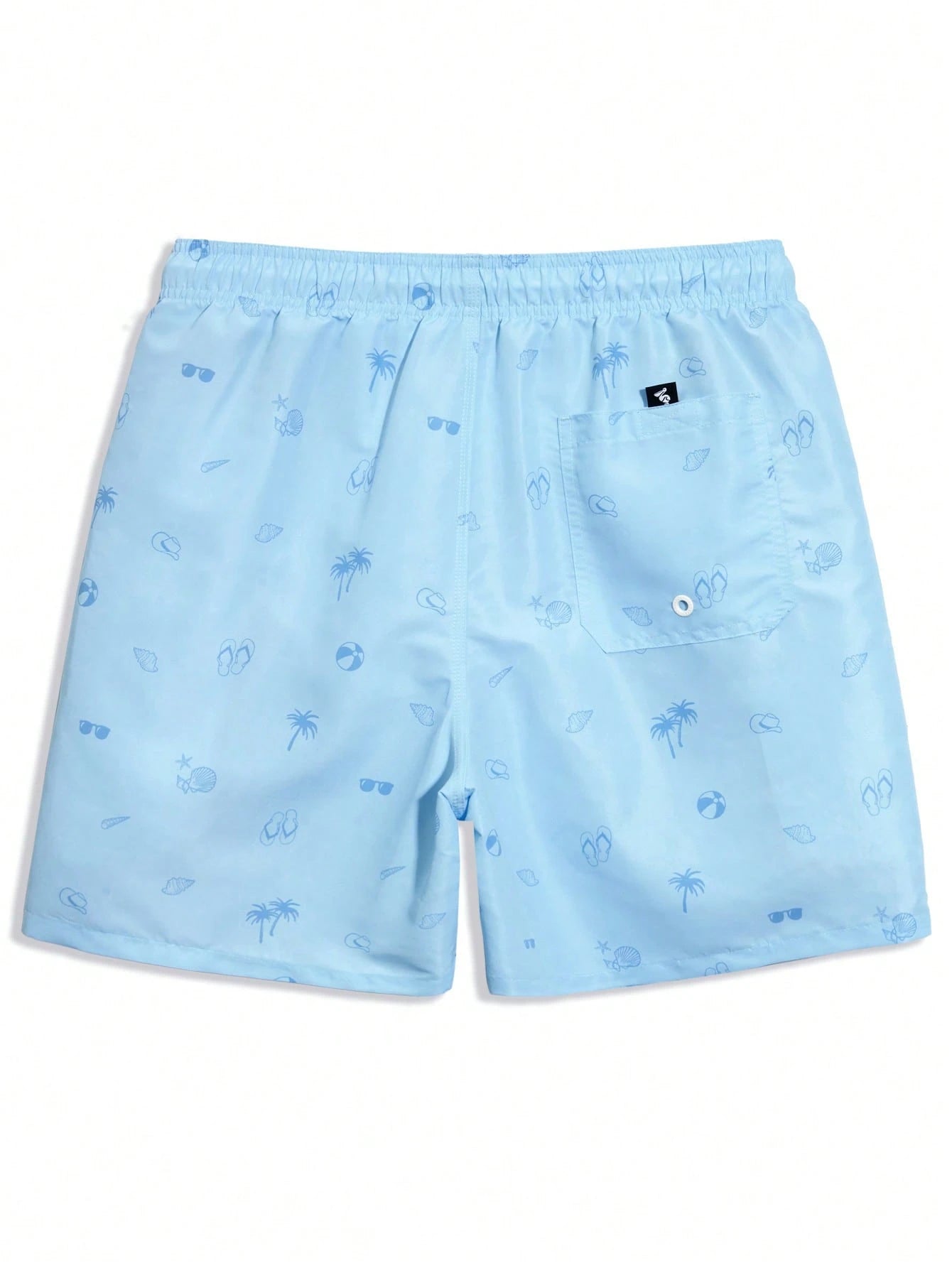 Summer Men's All-Over Print Patch Pocket Drawstring Waist Beach Shorts, Holiday