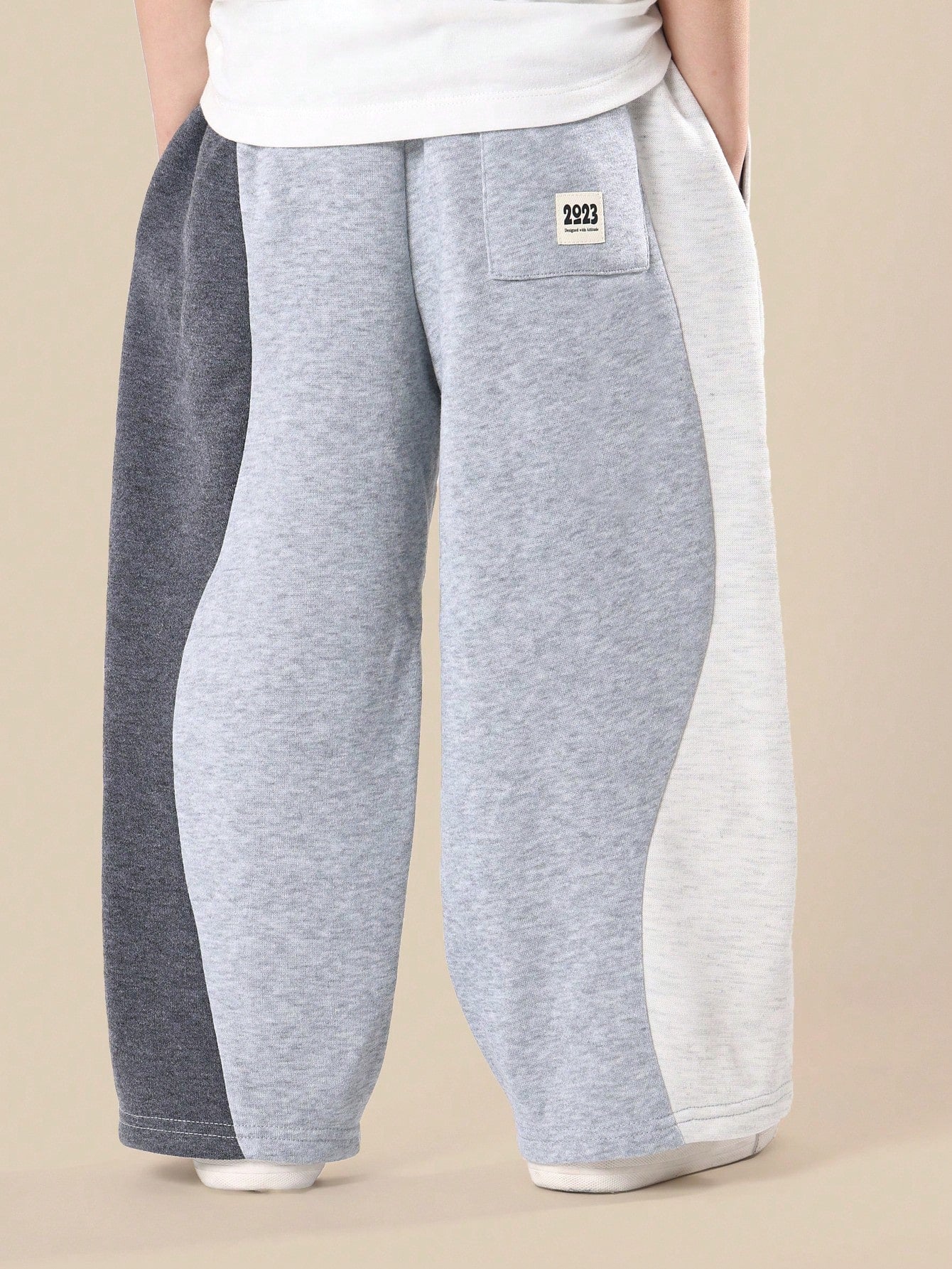 SUMWON Kids Color Block Sweatpants Loose Fit Wear Casual Jogger Bottoms Everyday Comfort Indoor Outdoor Play Wear Spring Fall 2023 Collection Winter