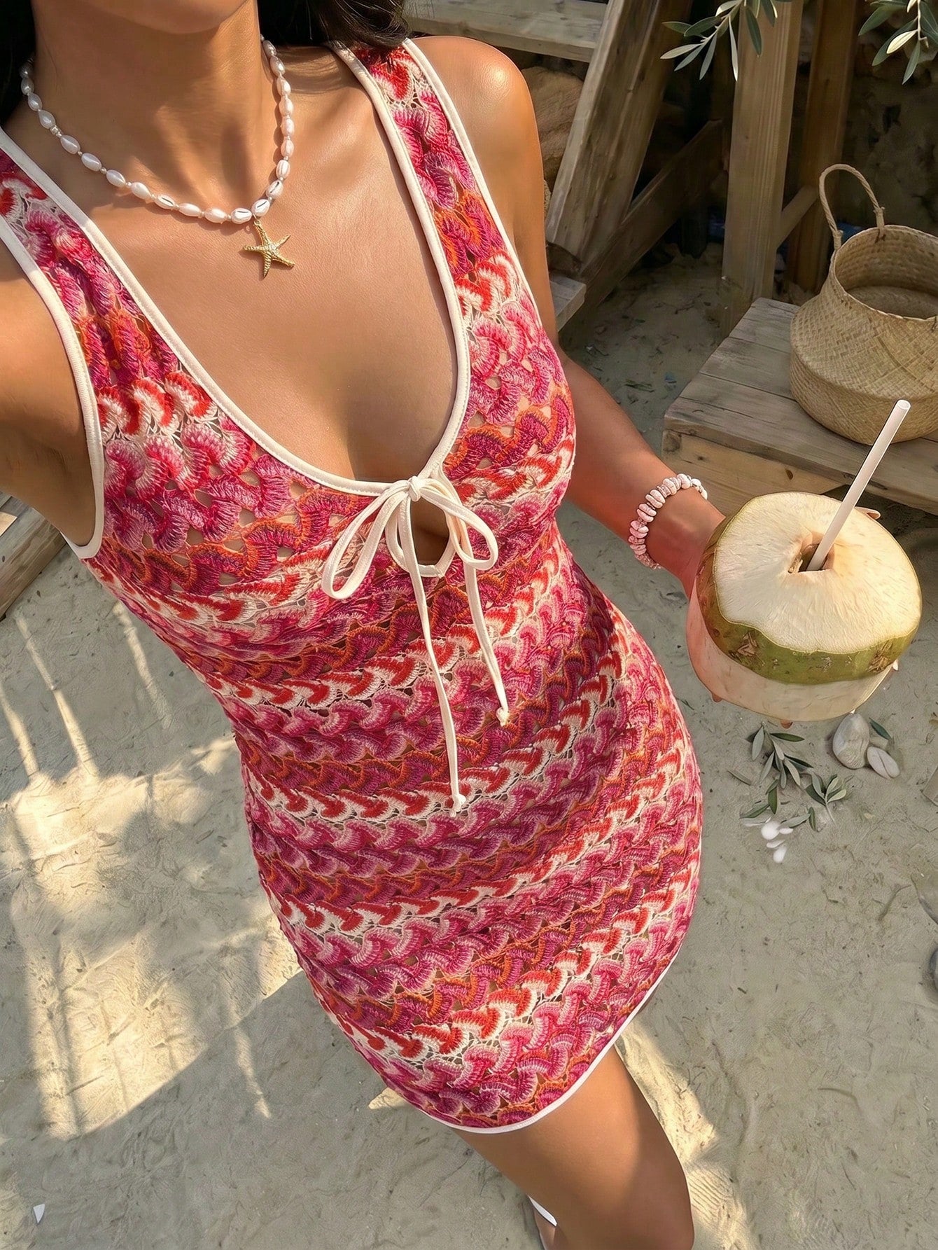 Sunnyshic Spring/Summer Women's One-Piece Swimsuit, Sexy Elegant Textured Fabric Beachwear