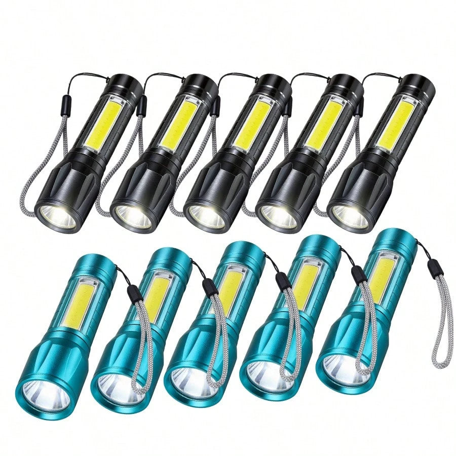 Super Bright Mini LED Flashlight Zoomable Strobe 5 Modes Rechargeable Outdoor Emergency Pocket Light For Outdoor Camping Hiking Emergency Use
