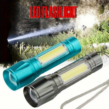 Super Bright Mini LED Flashlight Zoomable Strobe 5 Modes Rechargeable Outdoor Emergency Pocket Light For Outdoor Camping Hiking Emergency Use
