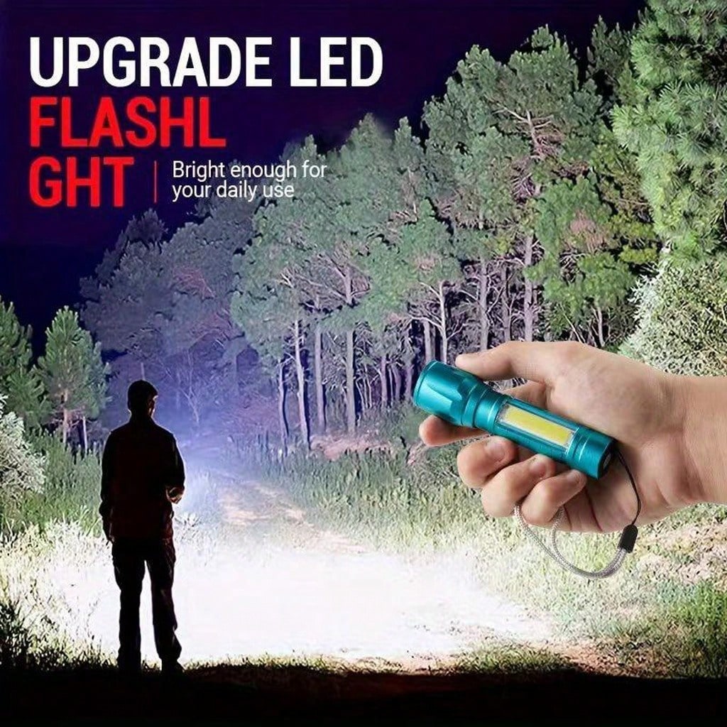 Super Bright Mini LED Flashlight Zoomable Strobe 5 Modes Rechargeable Outdoor Emergency Pocket Light For Outdoor Camping Hiking Emergency Use