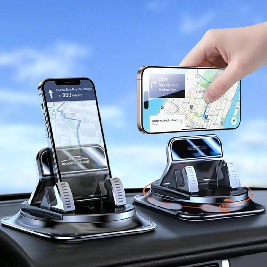 Super Stable Car Phone Mount: 360° Rotation + Non-Trace Silicone Base – Anti-Shake Holder For Dashboard Navigation (All Phone Models)