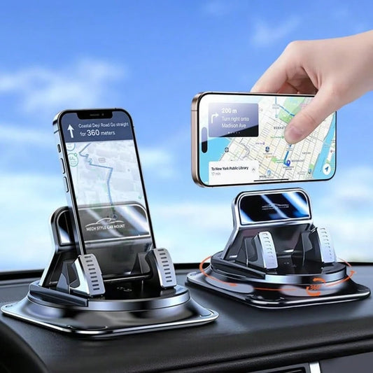 Super Stable Car Phone Mount: 360° Rotation + Non-Trace Silicone Base – Anti-Shake Holder For Dashboard Navigation (All Phone Models)