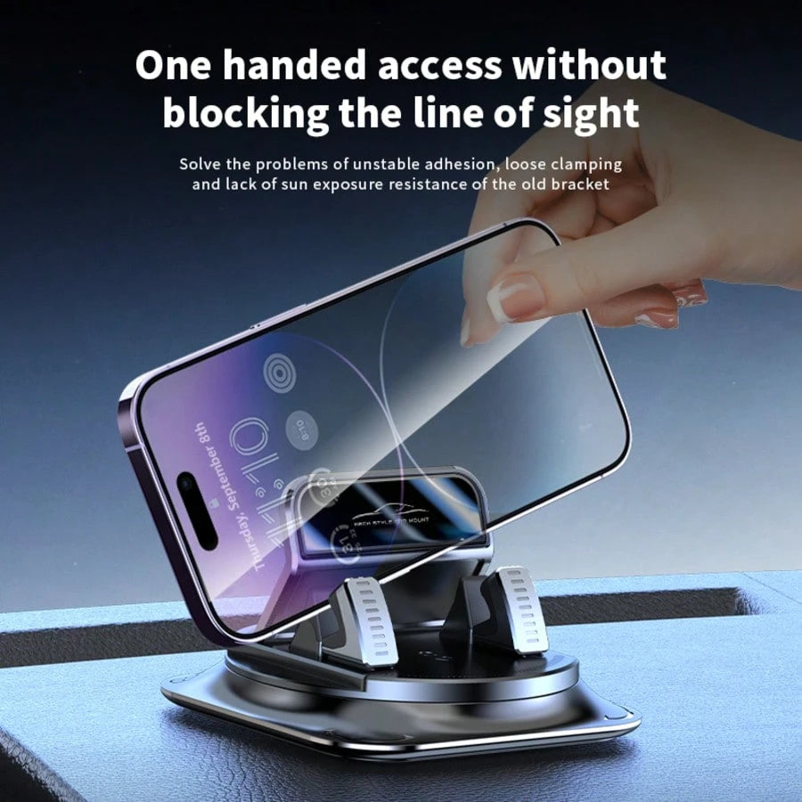 Super Stable Car Phone Mount: 360° Rotation + Non-Trace Silicone Base – Anti-Shake Holder For Dashboard Navigation (All Phone Models)
