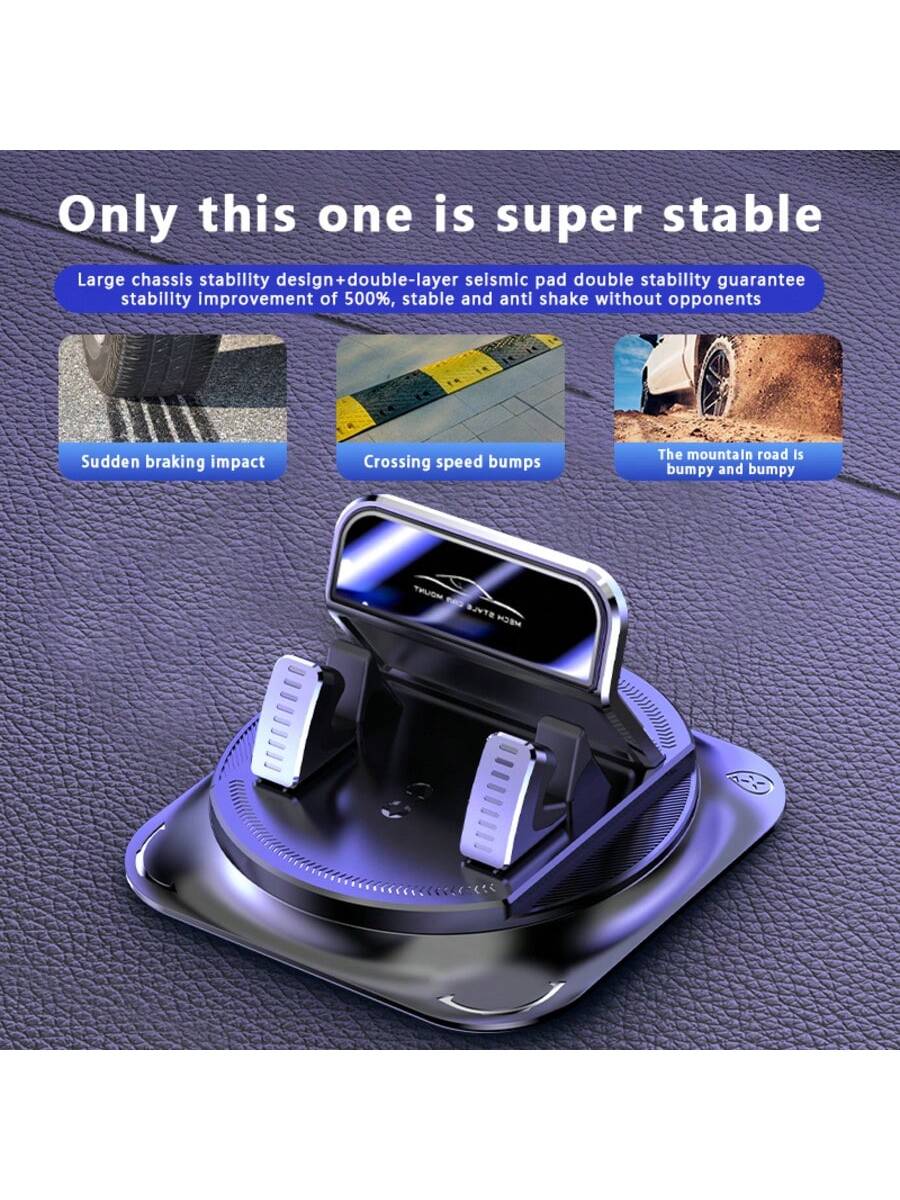 Super Stable Car Phone Mount: 360° Rotation + Non-Trace Silicone Base – Anti-Shake Holder For Dashboard Navigation (All Phone Models)