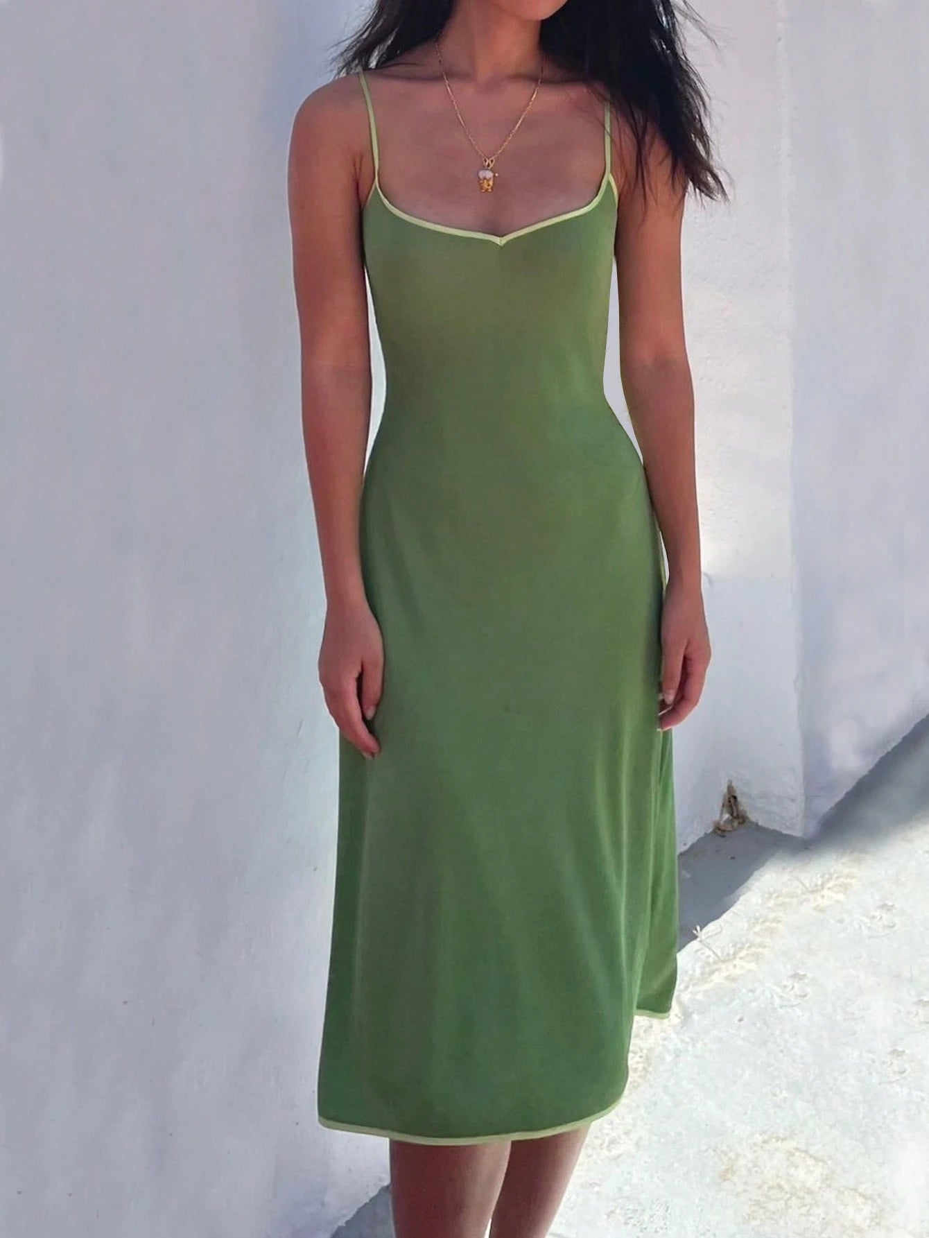 SuriyaCove Women's Casual Solid Color Sleeveless Mid-Length Dress For Daily Wear