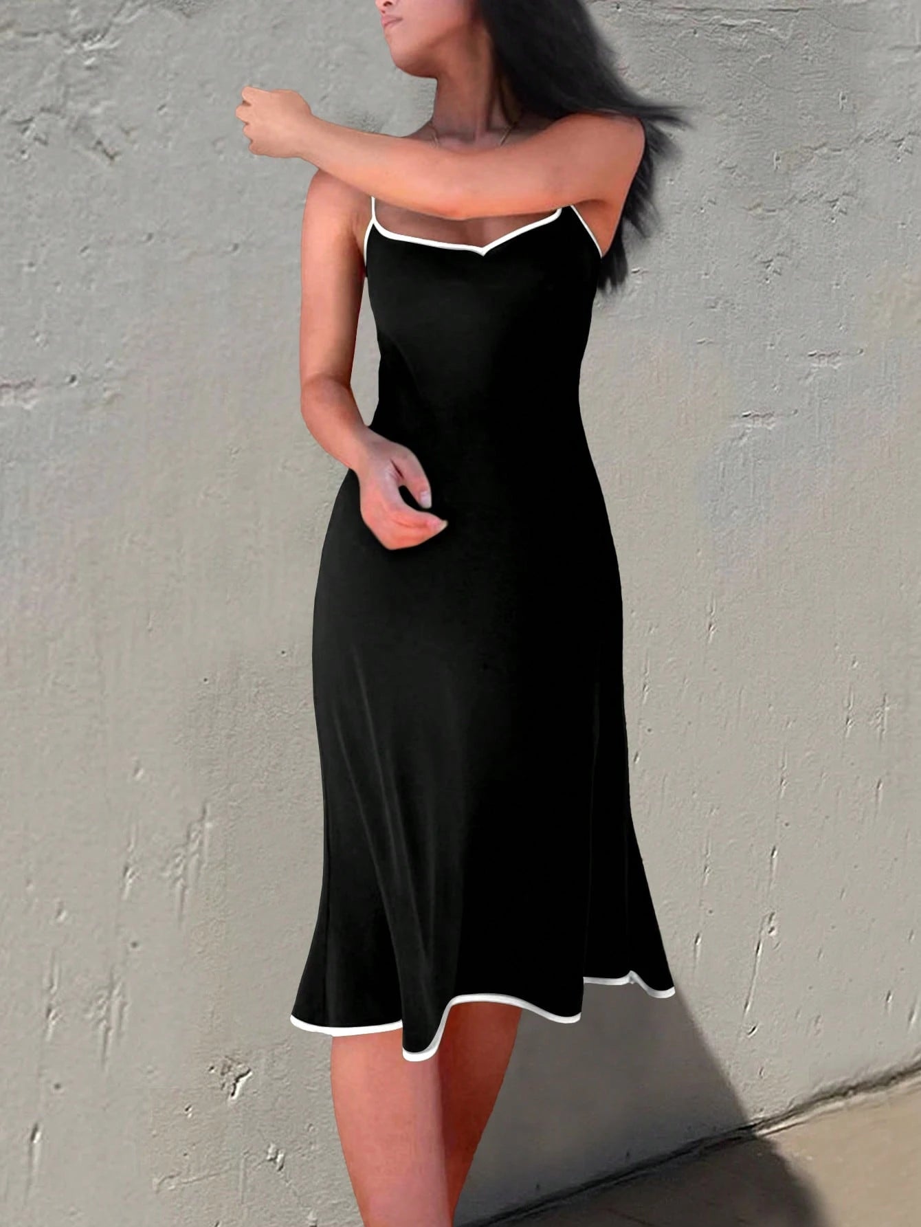 SuriyaCove Women's Casual Solid Color Sleeveless Mid-Length Dress For Daily Wear