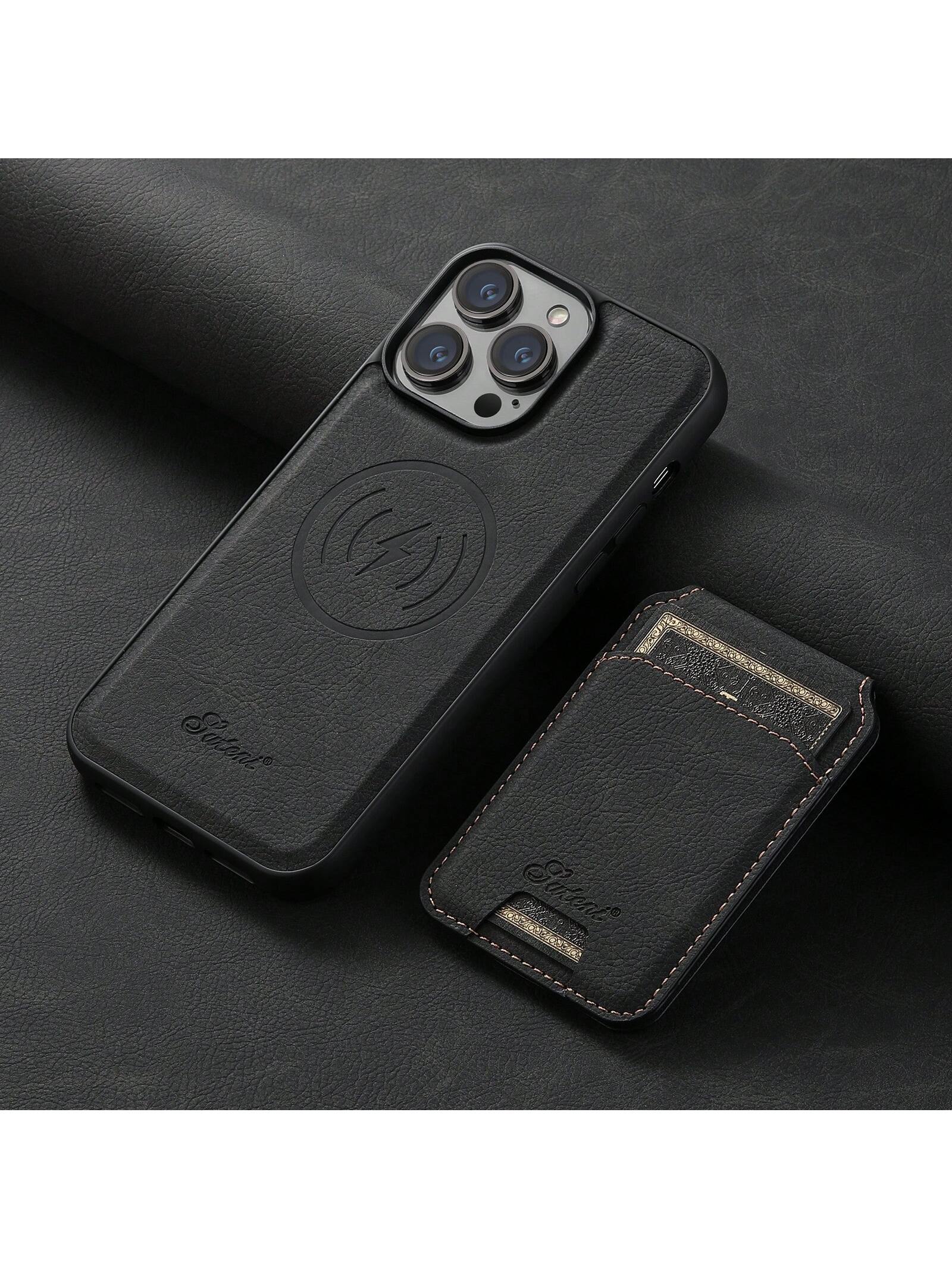 Suteni Magnetic PU Leather 2-In-1 Detachable Wallet Phone Case With Card Slot Compatible With MagSafe Wireless Charging Compatible With IPhone 17 Pro Max 17 Air 16 15 Plus 14 13 12 11 Galaxy S25 Ultra