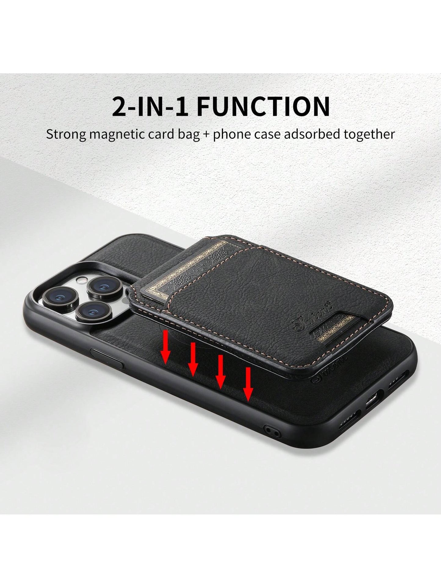 Suteni Magnetic PU Leather 2-In-1 Detachable Wallet Phone Case With Card Slot Compatible With MagSafe Wireless Charging Compatible With IPhone 17 Pro Max 17 Air 16 15 Plus 14 13 12 11 Galaxy S25 Ultra
