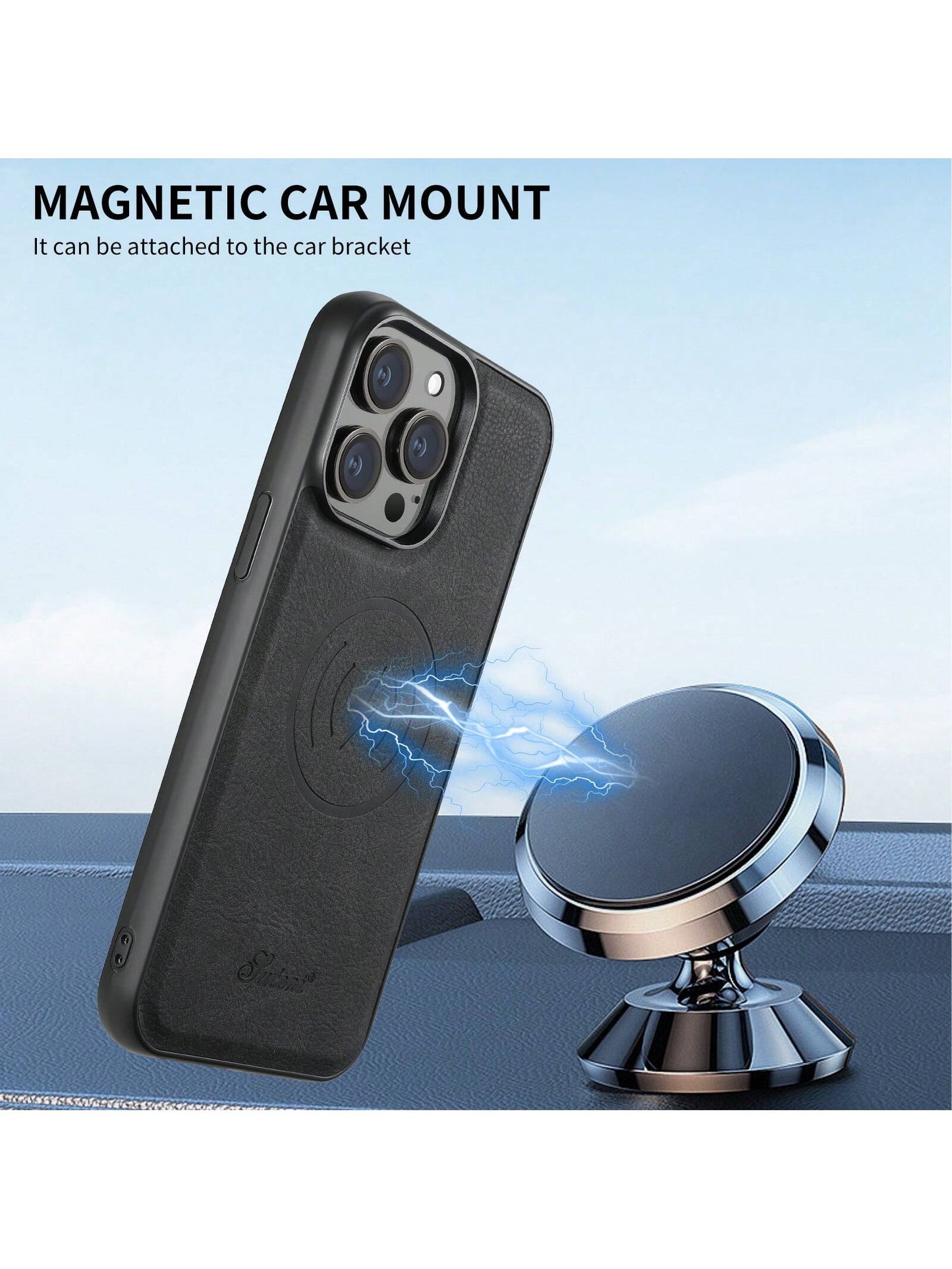 Suteni Magnetic PU Leather 2-In-1 Detachable Wallet Phone Case With Card Slot Compatible With MagSafe Wireless Charging Compatible With IPhone 17 Pro Max 17 Air 16 15 Plus 14 13 12 11 Galaxy S25 Ultra