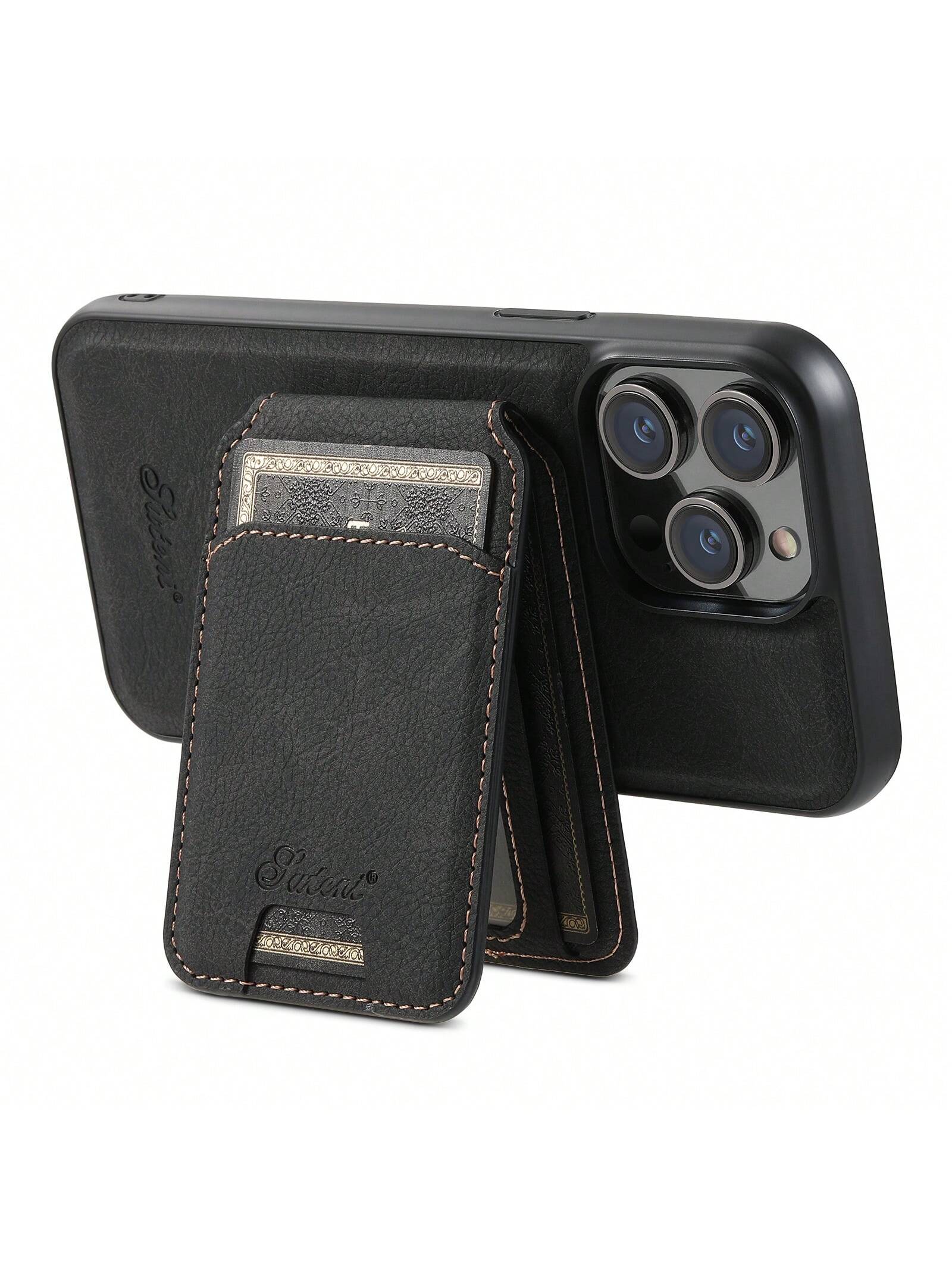 Suteni Magnetic PU Leather 2-In-1 Detachable Wallet Phone Case With Card Slot Compatible With MagSafe Wireless Charging Compatible With IPhone 17 Pro Max 17 Air 16 15 Plus 14 13 12 11 Galaxy S25 Ultra