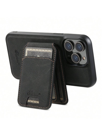 Suteni Magnetic PU Leather 2-In-1 Detachable Wallet Phone Case With Card Slot Compatible With MagSafe Wireless Charging Compatible With IPhone 17 Pro Max 17 Air 16 15 Plus 14 13 12 11 Galaxy S25 Ultra