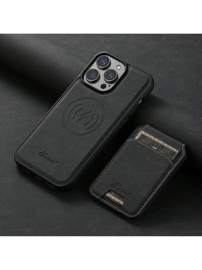 Suteni Magnetic PU Leather 2-In-1 Detachable Wallet Phone Case With Card Slot Compatible With MagSafe Wireless Charging Compatible With IPhone 17 Pro Max 17 Air 16 15 Plus 14 13 12 11 Galaxy S25 Ultra