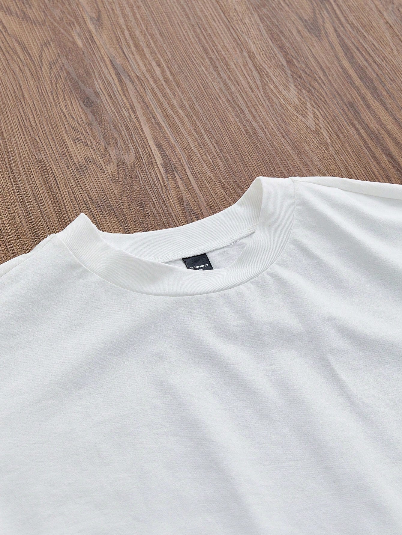 SWAVVY Standard Size Men's Short White Boxy Newspaper Graphic T-Shirt, Summer