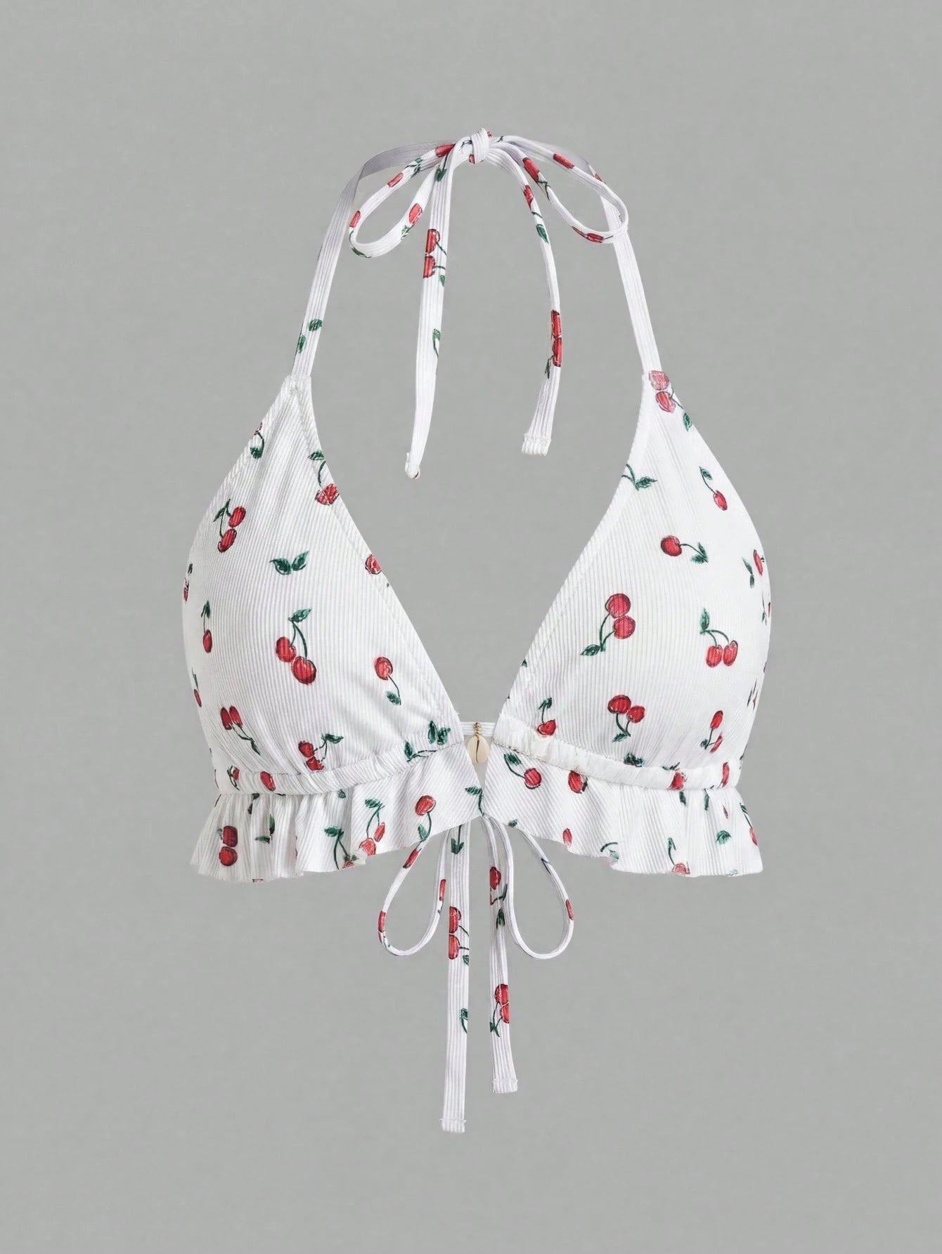 Sweetra CURVE 2026 New Summer Beach Vacation Fruit Print Sweet Minimalist Plus Size Bikini Top